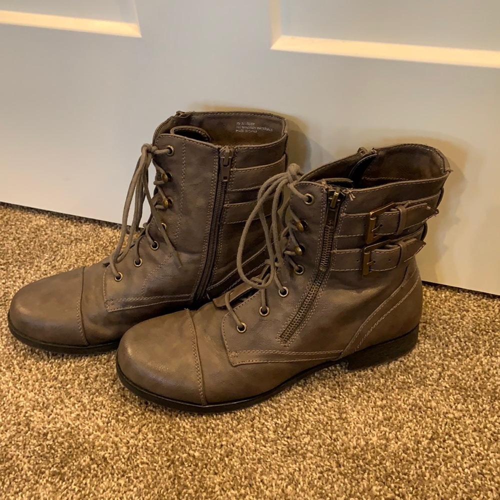 Pair of brown/tan boots.